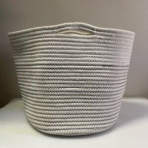 Cotton Rope Woven Plant Basket Modern Indoor Planter Organizer 11 in x 11 in.